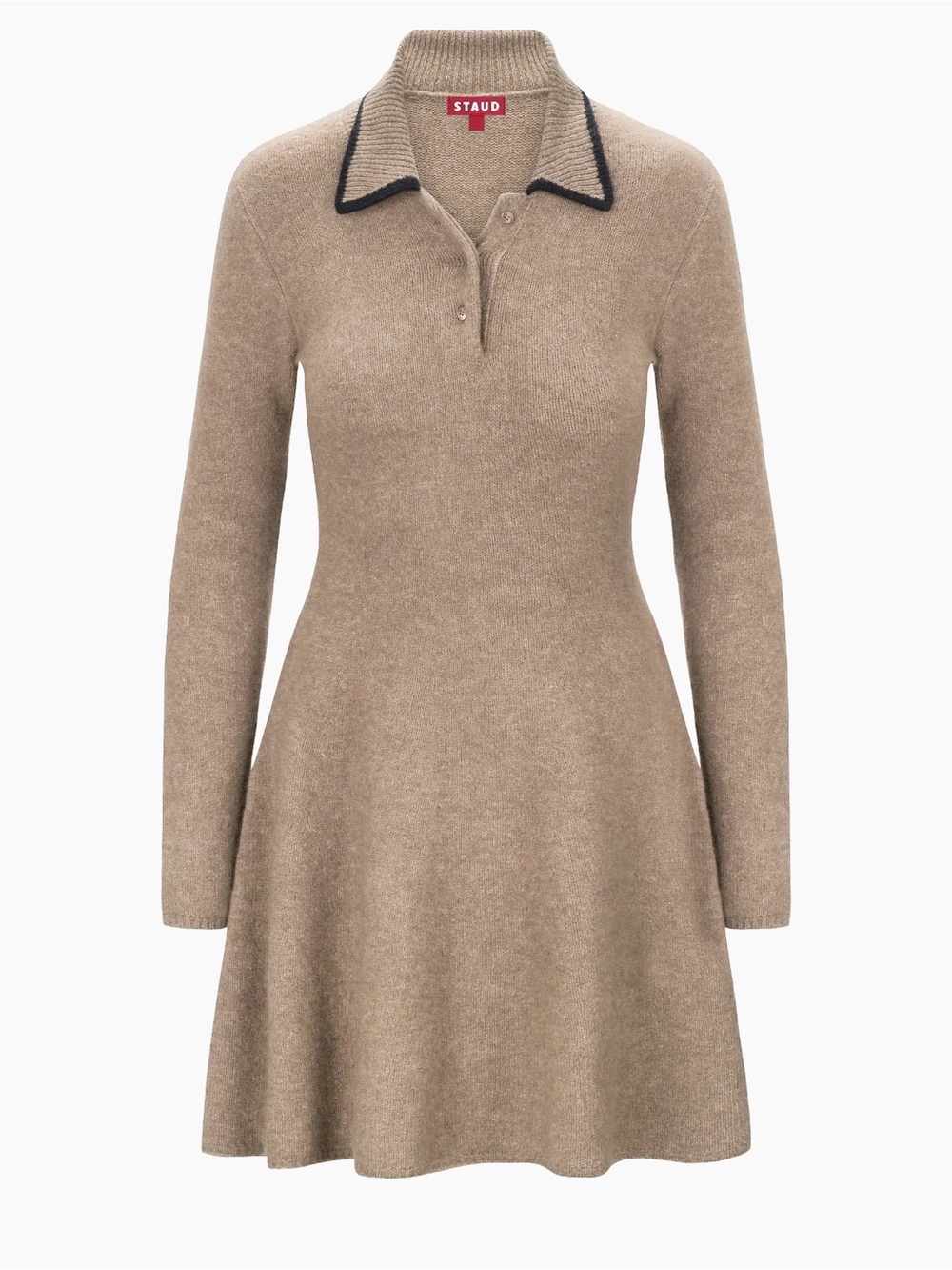 STAUD Dujour Knit Fit & Flare Minidress